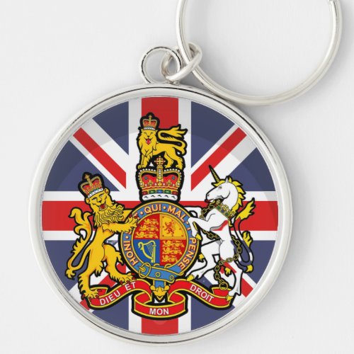 England Flag and  Royal Crest   Keychain