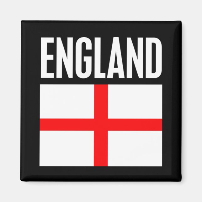 England Flag Black Magnet (Front)