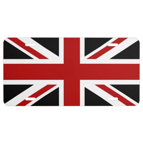 England Flag Black Red White License Plate