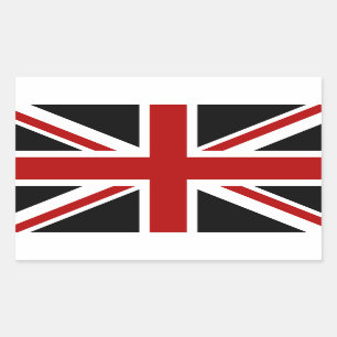 England Flag Black Red White Rectangular Sticker