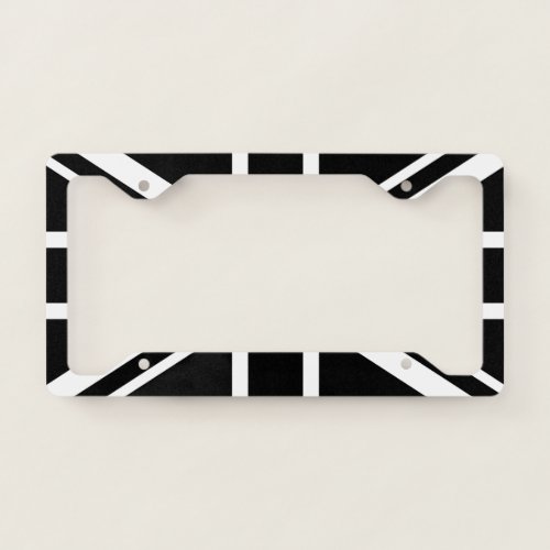 England Flag Black White License Plate Frame