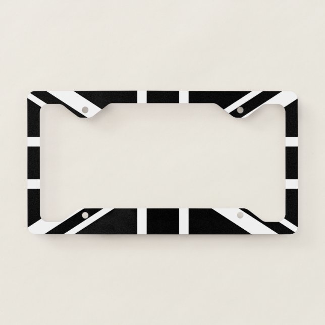 England Flag Black White License Plate Frame (Front)