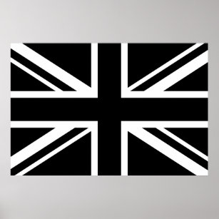 England Flag Black White Poster