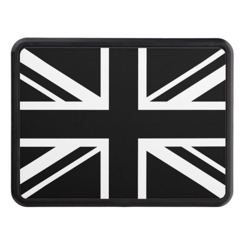 England Flag Black White Tow Hitch Cover