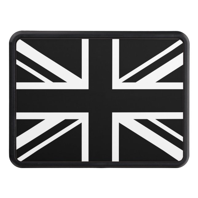 England Flag Black White Tow Hitch Cover (Front)