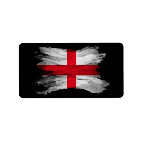 England flag brush stroke national flag label