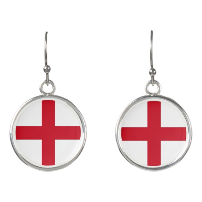England Flag Earrings (Front)