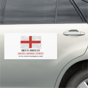 England Flag, English Language Tutor, Teacher Car Magnet