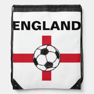 England Flag Football Ball Drawstring Bag