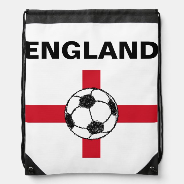 England Flag | Football Ball Drawstring Bag (Front)