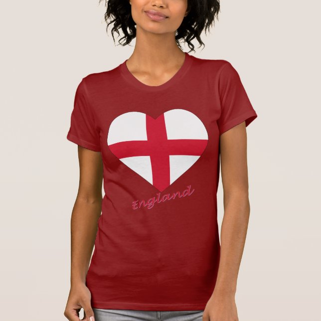 England Flag Heart T-Shirt (Front)