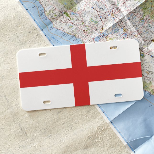 England Flag License Plate (In Situ)