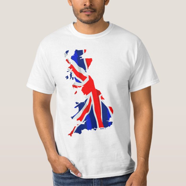 England Flag Map 2Side T-Shirt (Front)