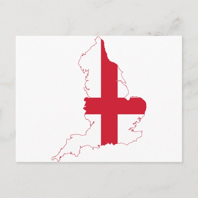 England Flag Map Postcard (Front)