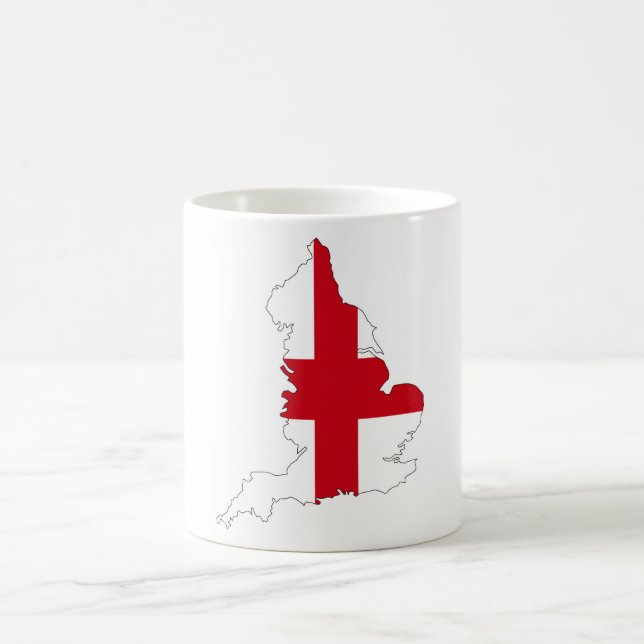 england flag map united kingdom country shape coffee mug (Center)