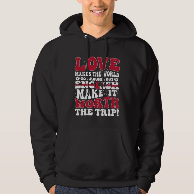 England Flag Men & Women Cute Til English Hoodie (Front)