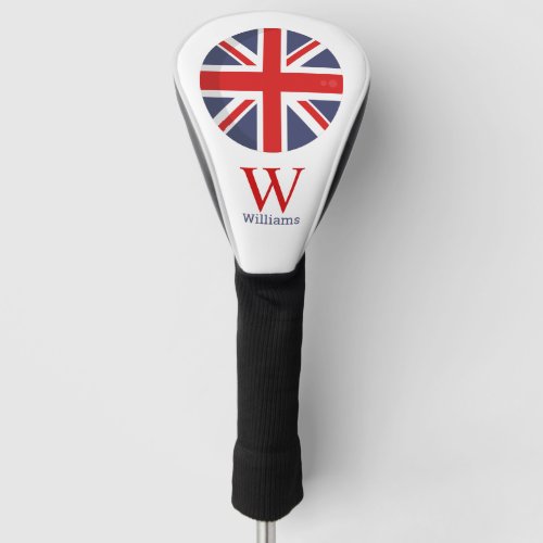 England Flag Monogram  Golf Head Cover