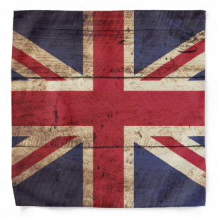 England Flag on Old Wood Grain Bandana