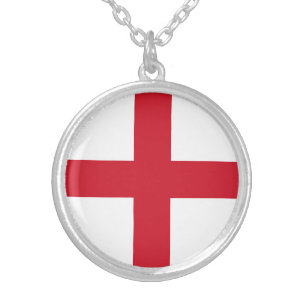 England Flag Silver Plated Necklace