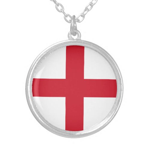 England Flag Silver Plated Necklace