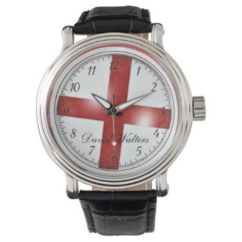 England Flag St Georges Cross Watch by Rosemariesw at Zazzle