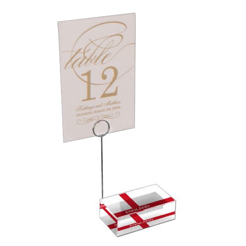 England flag table place card holder for wedding