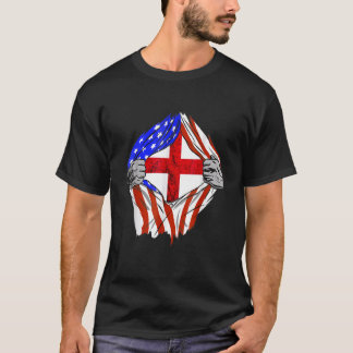 England Flag USA America English Roots T-Shirt