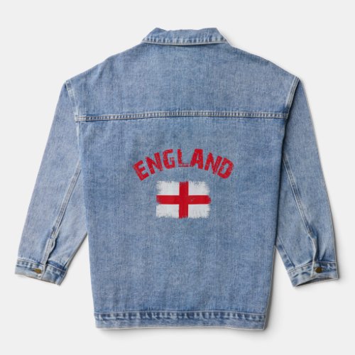 ENGLAND Flag Vintage England National Flag Patriot Denim Jacket