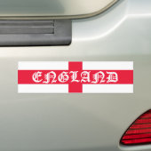 England Flag with white text Bumper Sticker (On Car)