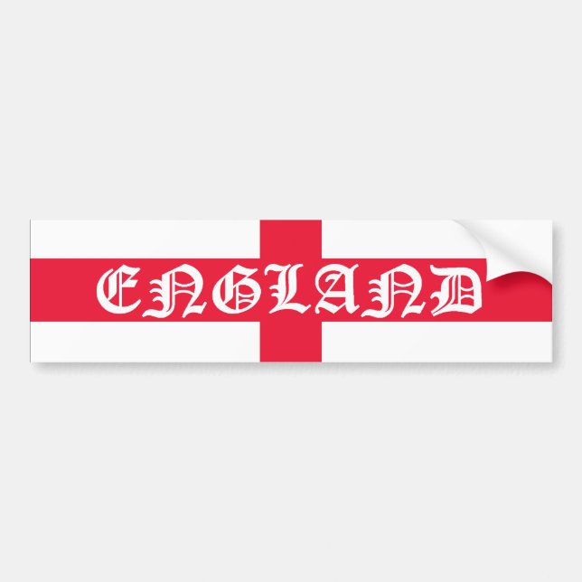 England Flag with white text Bumper Sticker (Front)