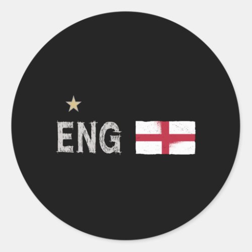 England Football Fan Shirt English Flag Classic Round Sticker