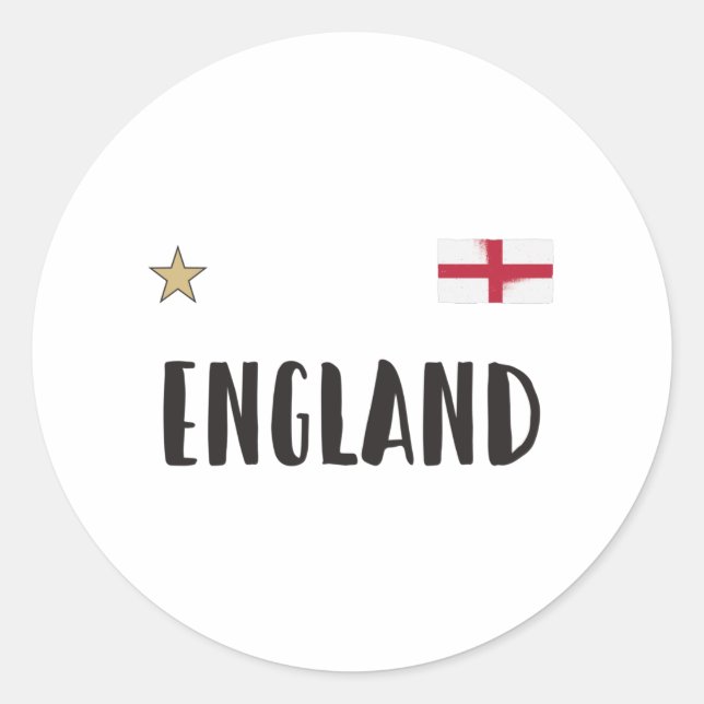 England Football Fan Shirt English Flag Classic Round Sticker (Front)