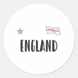 England Football Fan Shirt English Flag Classic Round Sticker