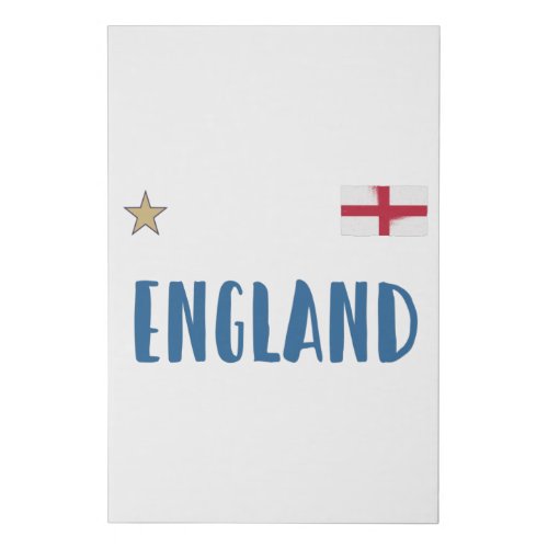 England Football Fan Shirt English Flag Faux Canvas Print