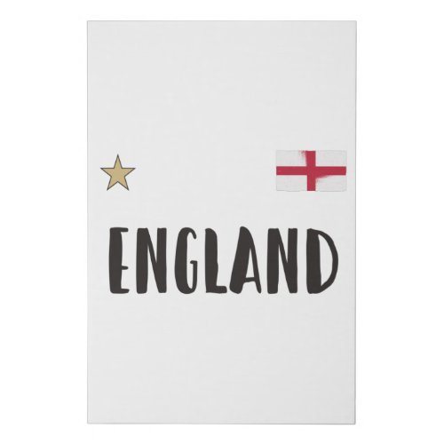 England Football Fan Shirt English Flag Faux Canvas Print