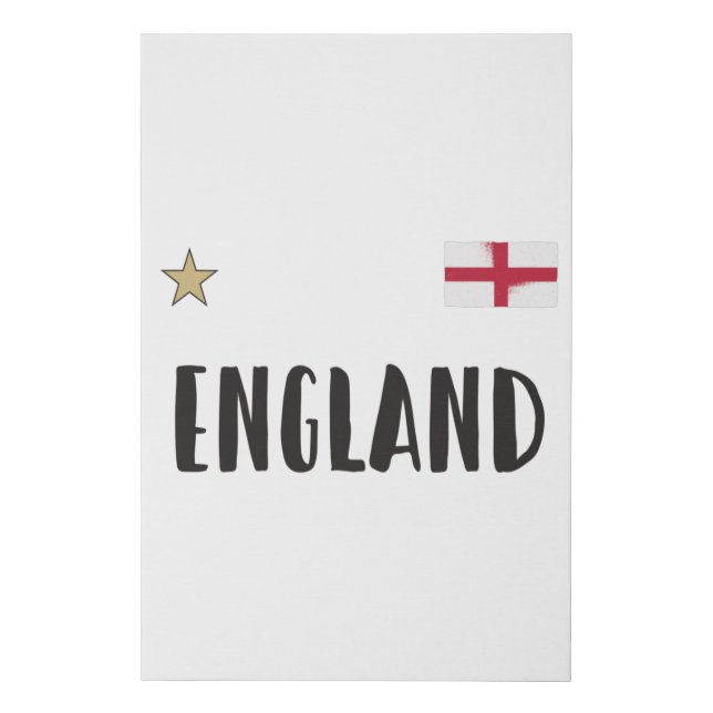 England Football Fan Shirt English Flag Faux Canvas Print (Front)
