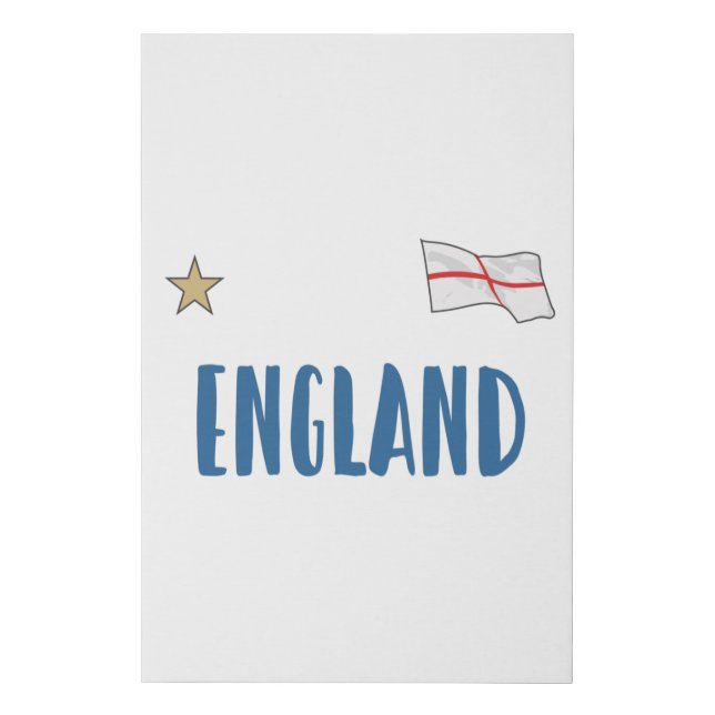 England Football Fan Shirt English Flag Faux Canvas Print (Front)