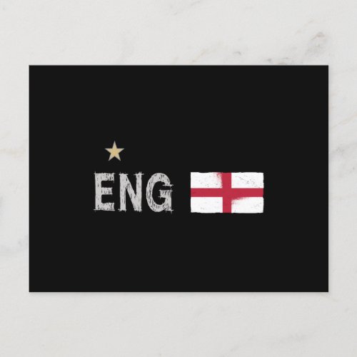 England Football Fan Shirt English Flag Postcard
