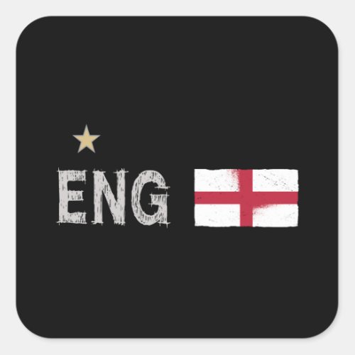 England Football Fan Shirt English Flag Square Sticker