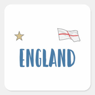 England Football Fan Shirt English Flag Square Sticker