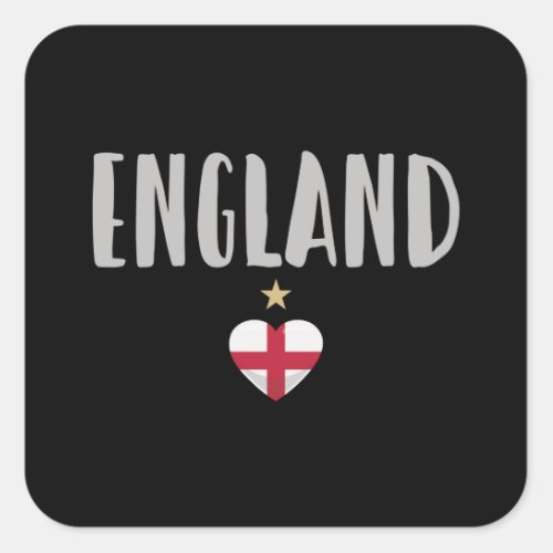 England Football Fan Shirt English Flag Square Sticker