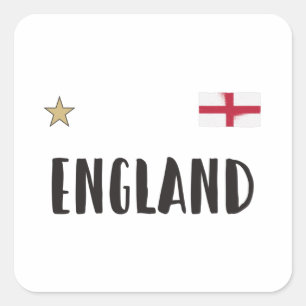 England Football Fan Shirt English Flag Square Sticker