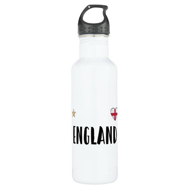 England Football Fan Shirt English Flag Stainless Steel Water Bottle (Front)