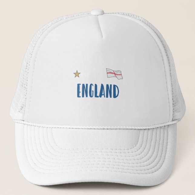 England Football Fan Shirt English Flag Trucker Hat (Front)