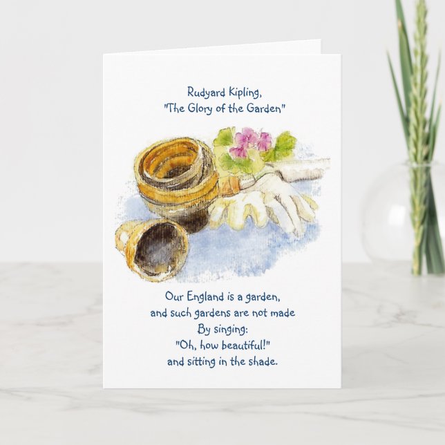 England Garden Verse with Watercolor Painting Card (Front)