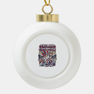 England Goal Mode Skeleton Striker Nations Streetw Ceramic Ball Christmas Ornament