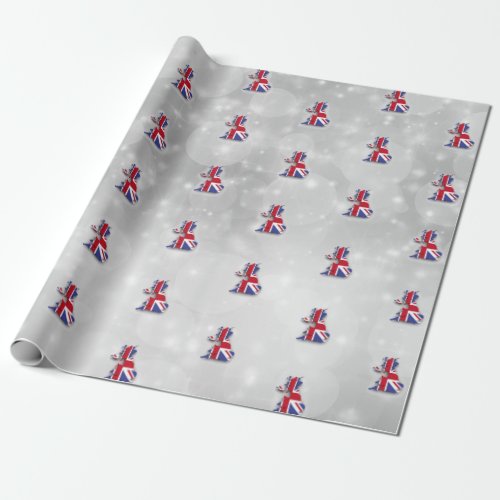 England Great Britain British Map Flag Wrapping Paper