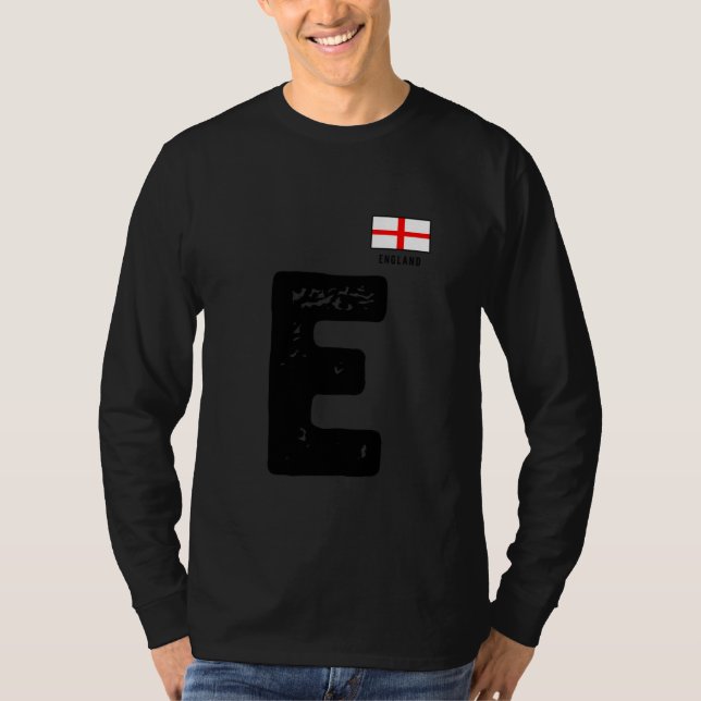England Human-Flag Letter E Group Matching England T-Shirt (Front)