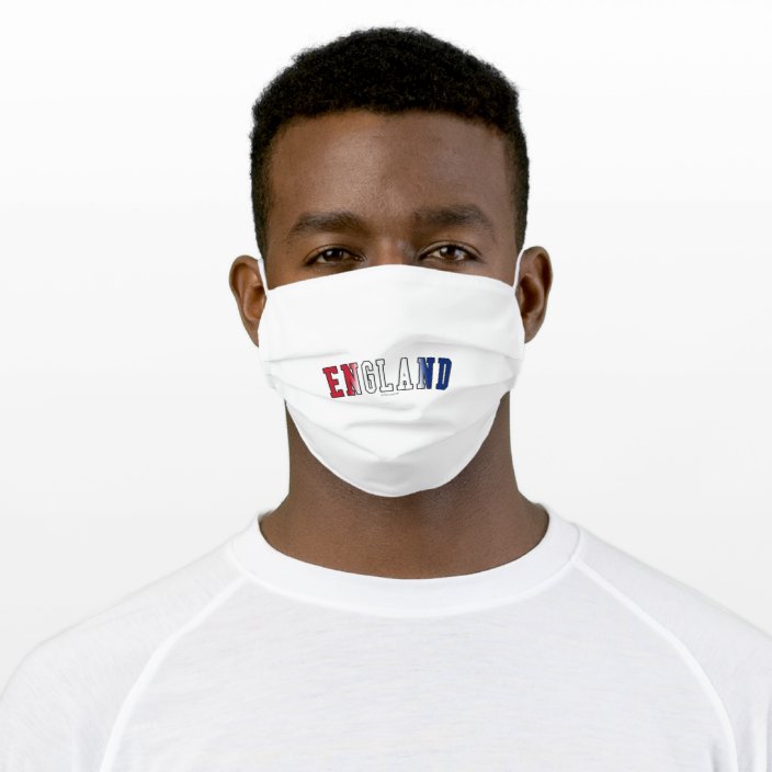 England in National Flag Colors Cloth Face Mask