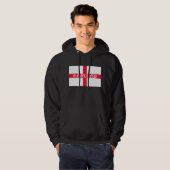 England in white text on flag hoodie (Front Full)